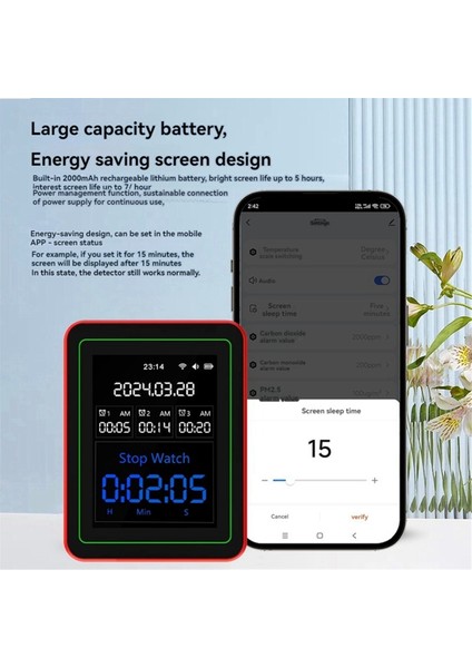 Tuya Wifi 15'i 1 Arada Hava Kalitesi Dedektörü Ev Tipi Taşınabilir Test Cihazı (Yurt Dışından)