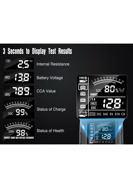 12V/24V Araba Dijital Tanılama Akü Test Cihazı Şarj Tarayıcı Aracı (Yurt Dışından) indirimleri