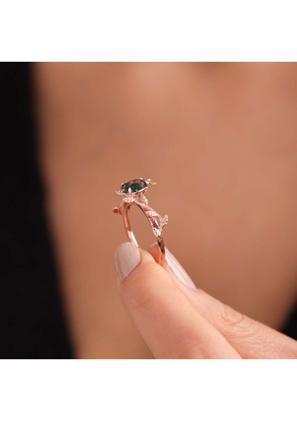 Moss Agate Altın Yüzük Rose fiyatları
