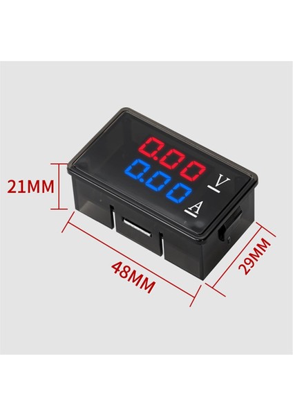 DC0-100V 10A LED Dijital Voltmetre Ampermetre, Kırmızı (Yurt Dışından) fiyatları