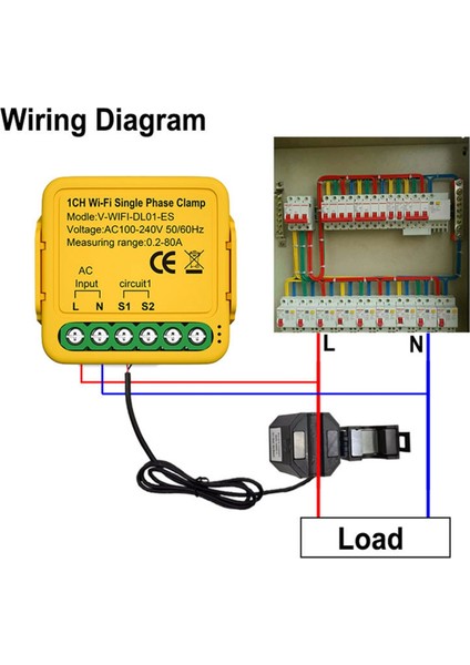 Tuya Wifi Akıllı Güç Ölçer Akım Trafosu Sensörü, 2ch (Yurt Dışından)