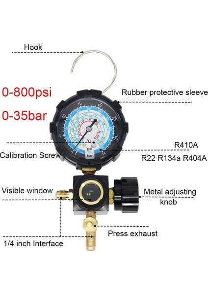 Düşük Taraf Basınç Ölçer R410A R22 R404A Tek Manifold Ölçer (Yurt Dışından)