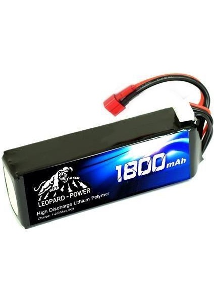 Leopard Power 1800 mAh 11.1V 3S 25C Lityum Polimer Lipo Batarya Pil T Plug