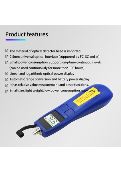 6 Dalga Boyu -70TO10 Optik Fiber Test Cihazı Optik Çalışma Oranı Ölçer (Yurt Dışından) modelleri