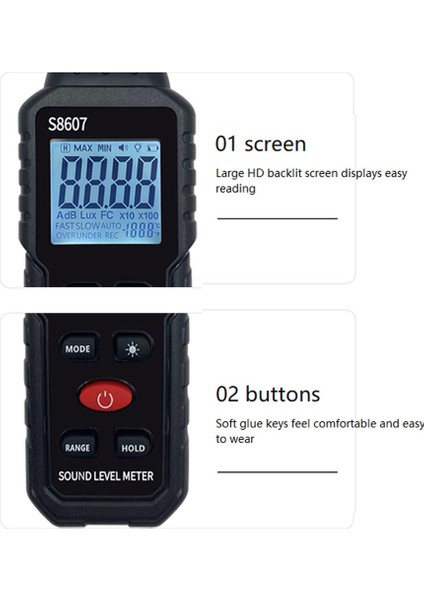 Dijital Ses Seviyesi Gürültü Ölçer 30-130DB Db Desibel Dedektör Test Cihazı (Yurt Dışından)