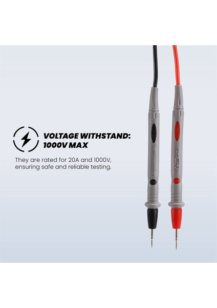 Test Probu Kalem Multimetre Kalem Silikon Test Uçları 20A 1000V (Yurt Dışından)