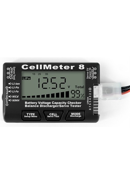Rc Cellmeter 8 Dijital Pil Kapasitesi Kontrol Cihazı Siyah (Yurt Dışından)