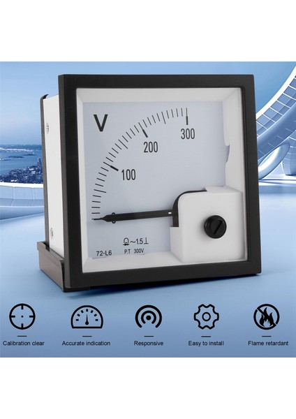 72-L6 Voltmetre 300V Işaretçi Tip Voltaj Ölçer (Yurt Dışından)