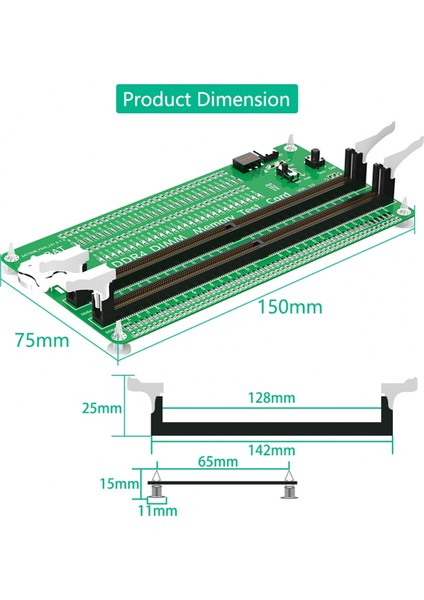 Bilgisayar Için LED Göstergeli, Uzun Mandallı Ddr4 Bellek Test Cihazı (Yurt Dışından)