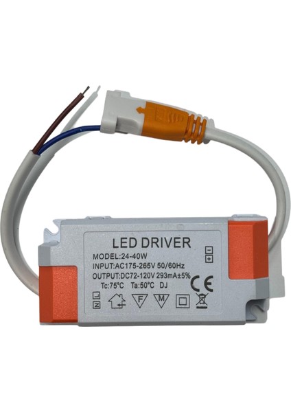 5 Adet 24-40W-WATT LED Panel Driver Trafo Balans-Power LED Sürücü-Spot Panel 293MAMPER