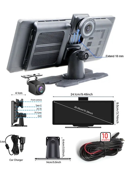 Mpıa CP1010M 128GB Android Auto Apple Car Play 10" 2k (1440P) Araç Içi Kamera + Arka Kamera indirimleri