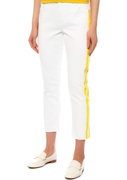 Sport Şeritli Kesik Paça Pamuklu Jean Pantolon fiyatları