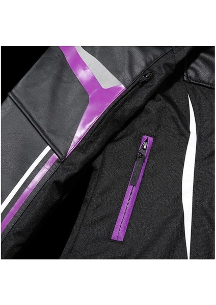 Kadın Motosiklet Montu Mor-Siyah Reflektörlü ve Darbe Emici Koruma ile Güvenli Sürüş fırsatları