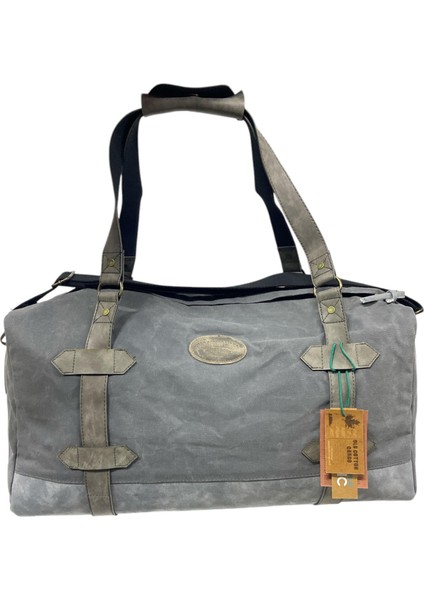 Kaliteli Astarlı Su Geçirmez Vintage Kanvas Deri Salaş Seyahat Çantası 50 cm x 27 cm
