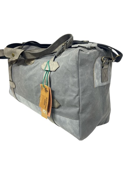 Kaliteli Astarlı Su Geçirmez Vintage Kanvas Deri Salaş Seyahat Çantası 50 cm x 27 cm