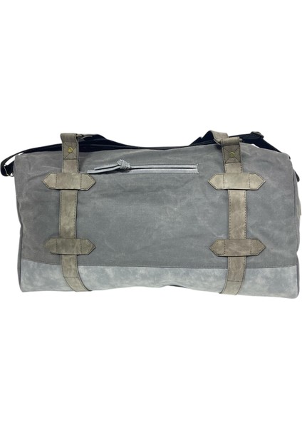 Kaliteli Astarlı Su Geçirmez Vintage Kanvas Deri Salaş Seyahat Çantası 50 cm x 27 cm