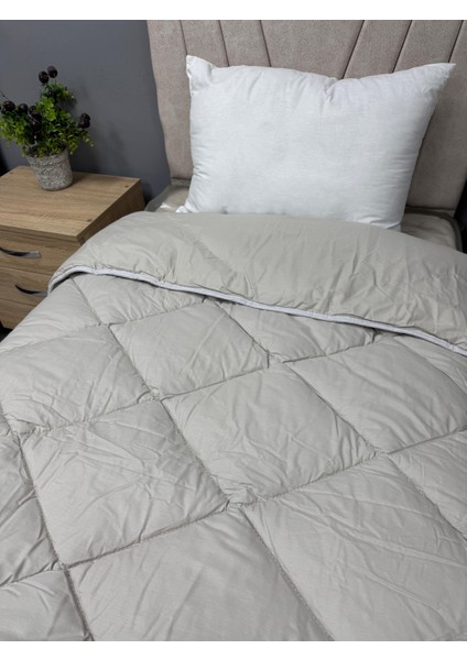 Pamuk Ranforce Çift Kişilik Yorgan Çift Taraflı Osela V6 Gri Düz Desenli Kapitoneli fiyatları