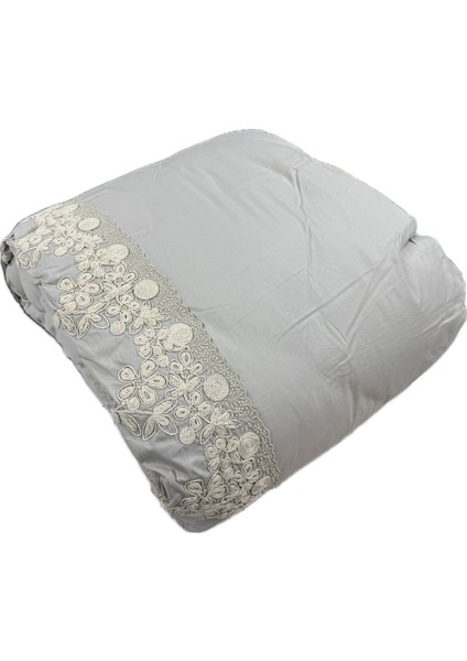 Pamuk Ranforce Çift Kişilik Yorgan Çift Taraflı Osela V6 Gri Düz Desenli Kapitoneli modelleri