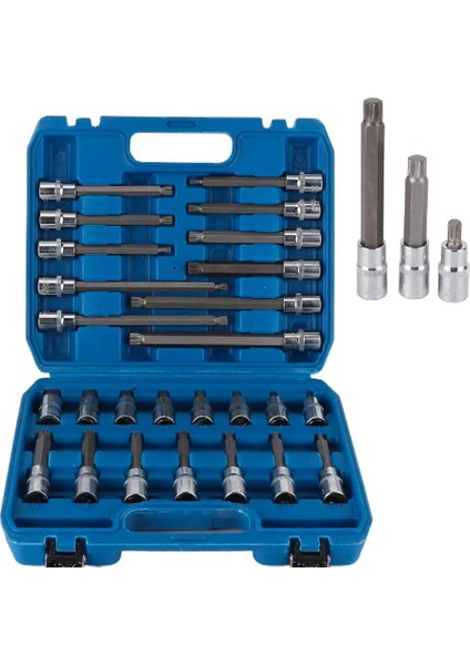 1/2 26 Parça Uzun Lokmalı M Diş Torx Sıçan Diş Lokma Takımı