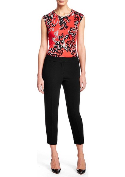 Kısa Dar Paça Dikişli Siyah Klasik Pantolon