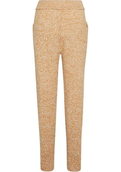 Sport Dar Paça Kırçıllı Cepli Camel Triko Pantolon