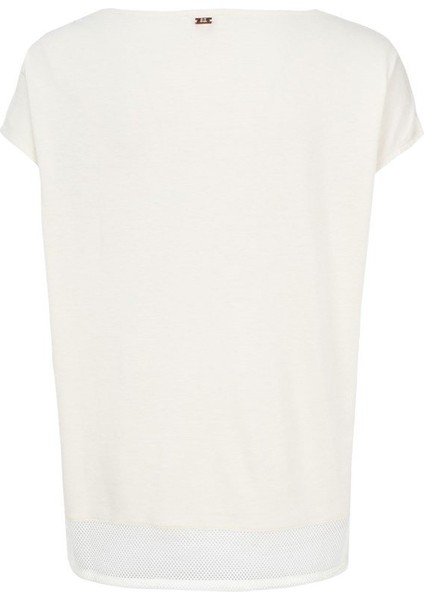 Sport Baskılı Geniş Yaka Ekru Pamuklu T-Shirt fiyatları