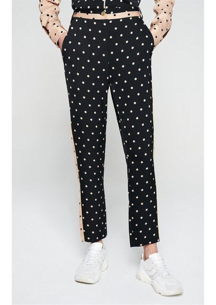 Sport Renk Bloklu Puantiye Desenli Yüksek Bel Pantolon fiyatları