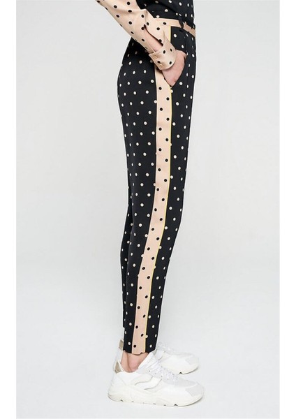 Sport Renk Bloklu Puantiye Desenli Yüksek Bel Pantolon fırsatları