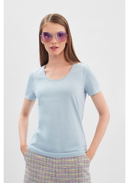 Sport Yuvarlak Yaka Basic Pamuklu T-Shirt