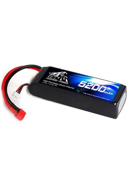 Leopard Power 5200 mAh 7.4V 2S 40C Lityum Polimer Lipo Batarya Pil T Plug