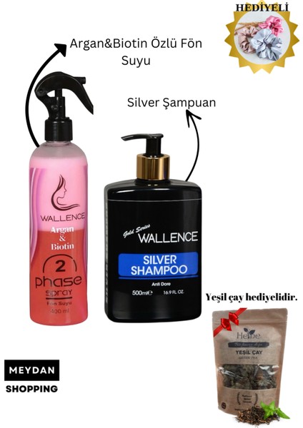 Turunculuk Karşıtı Sılver Şampuan 500ML,BİOTİN Özlü Fön Suyu Set