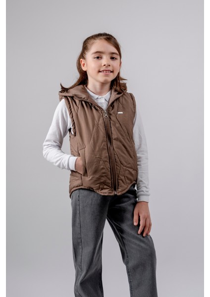 Kız Çocuk Geometrik Desenli Yelek G1703