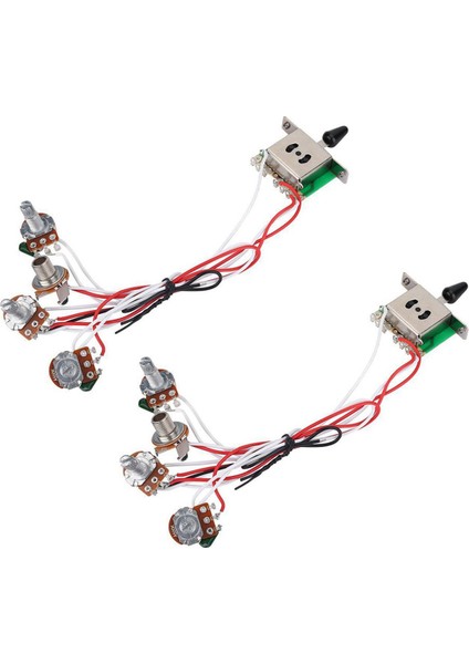 Strat Gitar Için 2x Pot Kablolu 1 Cilt 2 Ton Kontrolü 5 Yollu Anahtar 3-500K Pot (Yurt Dışından)