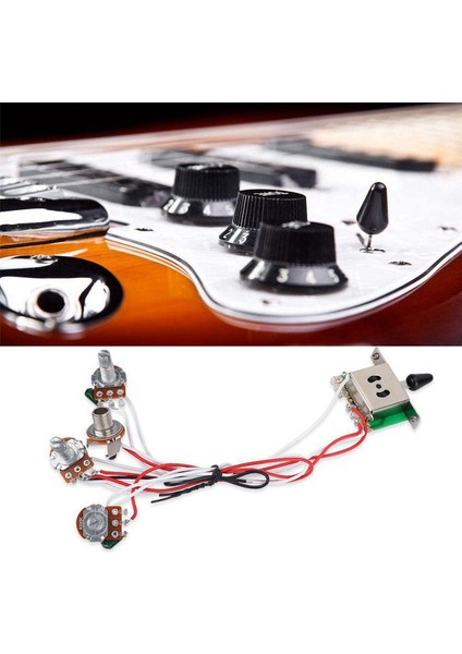Strat Gitar Için 2x Pot Kablolu 1 Cilt 2 Ton Kontrolü 5 Yollu Anahtar 3-500K Pot (Yurt Dışından) fırsatları