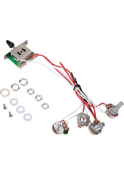 Strat Gitar Için 2x Pot Kablolu 1 Cilt 2 Ton Kontrolü 5 Yollu Anahtar 3-500K Pot (Yurt Dışından) indirimleri