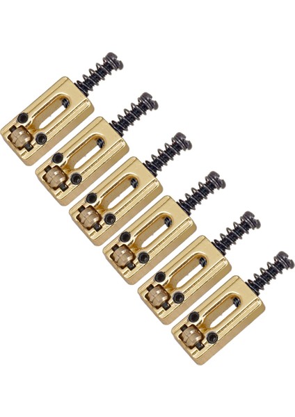 6 Adet Metal Gitar Köprü Eyer Topu Makaralı Dize Tremolo Köprü Eyer Elektro Gitar Yedek Parçaları, Altın (Yurt Dışından)