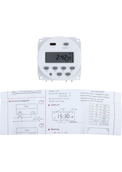 DC12V Dijital LCD Güç Programlanabilir Zamanlayıcı Zaman Anahtarı Rölesi 16A Amper (Yurt Dışından)