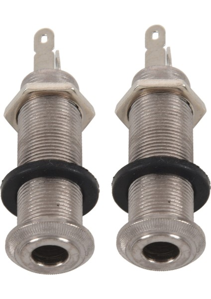 2x Elektro Gitar Jakı Krom Dişli Silindir Çıkış Giriş Jakı Fiş Soketleri 1/4 Inç Elektro Gitar Için (Yurt Dışından)
