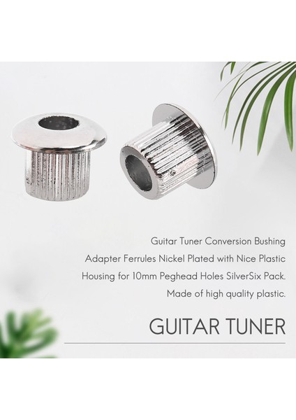 Gitar Tuner Dönüşüm Burçlar Adaptör Yüksükler Nikel Kaplama 10MM Peghead Delikler Için Güzel Plastik Kabuk ile Gümüş (Yurt Dışından)