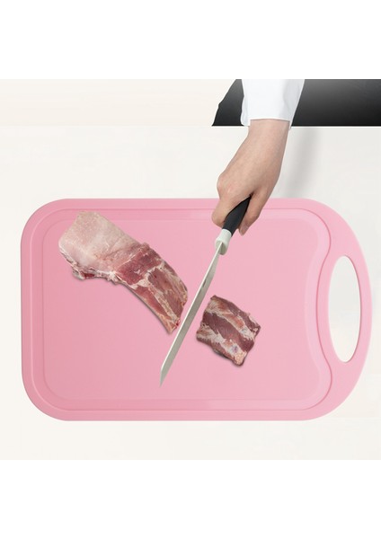 Plastik Doğrama Bloğu Et Sebze Kesme Tahtası Kaymaz Anti Taşma Asma Delikli Doğrama Tahtası Pembe (Yurt Dışından) fırsatları