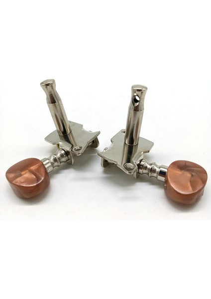2R2L Metal Ukulele Kilitleme Dize Tuner Gitar Tuning Peg Makine Kafası Kahverengi Kafa Mandal ile Ukulele Gitar Parçası (Yurt Dışından)
