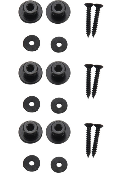 6 Adet Kafa Gitar Askısı Düğmeleri Askı Elektrik Akustik Gitar Bas Parçaları, Siyah (Yurt Dışından)