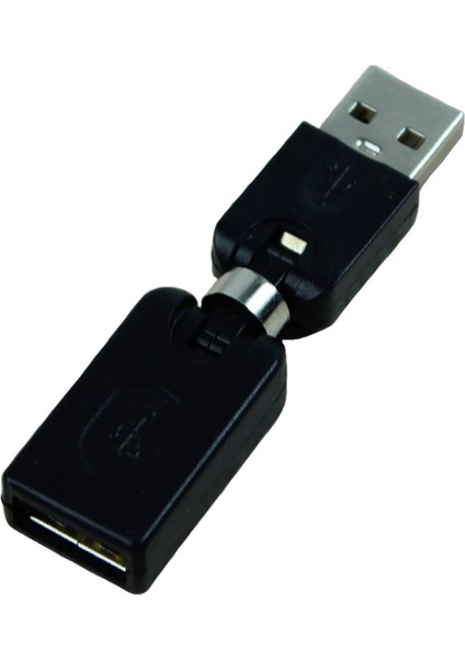 2x Siyah USB 2.0 Erkek - USB Dişi 360 Derece Dönüş Açısı Uzatma Adaptörü (Yurt Dışından)