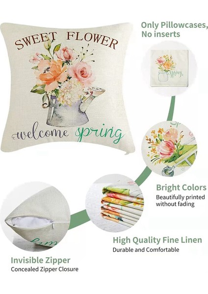 Yaylı Yastık Kılıfı 18X18 Inç Kanepe Için 4'lü Atma Yastık Seti (Yurt Dışından) modelleri