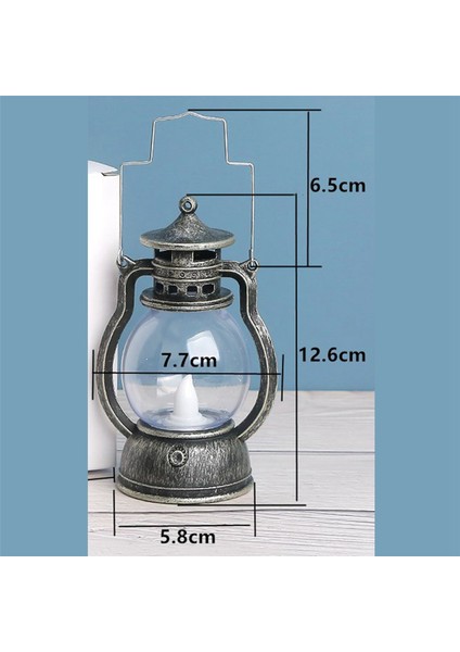 12 Parça Mini Fener Dekoratif LED Mumlu Vintage Siyah (Yurt Dışından)