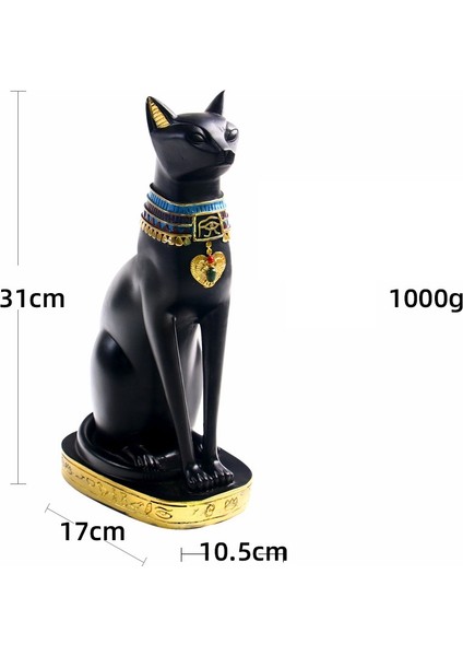 Reçine Mısır Kedi Bastet Heykelcik Anime Mısır Tanrıçası (Orta) (Yurt Dışından)