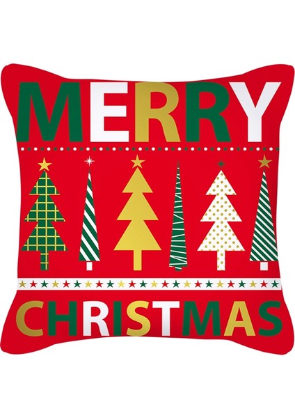 Noel Yastık Kılıfı 4'lü Keten Noel Yastık Kılıfı Seti (Yurt Dışından)