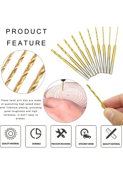 Micro-Twist Matkap Ucu Seti-10 Adet 0.6mm-2.2mm Minik Matkap Ucu 2.35 Şaft (Yurt Dışından)