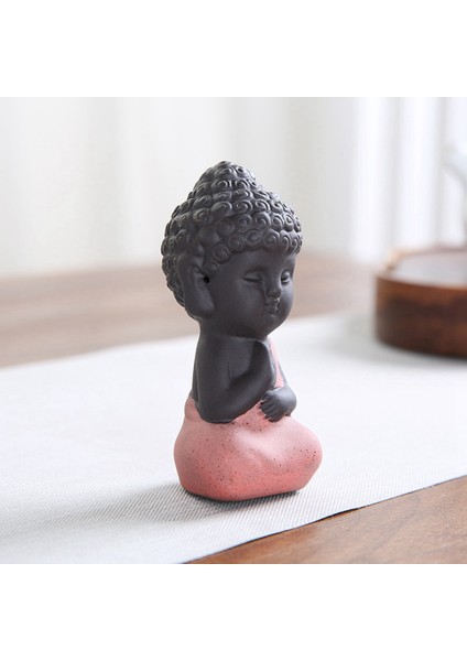 Seramik Buda Heykeli Meditasyon Heykeli, Çay Tepsisi Için Pet-Sarı (Yurt Dışından)
