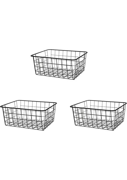 Delikli Demir Telli Sepet, Telasız Metal Sepet Siyah (Yurt Dışından)